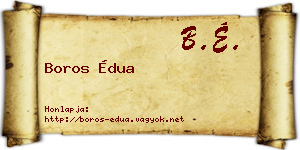 Boros Édua névjegykártya